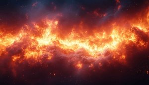 Fiery Galaxy Background Wallpaper, Orange Nebula Mobile 4K Wallpaper