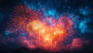 Stunning Fireworks Display Wallpaper for Festive Desktop Background in 4K