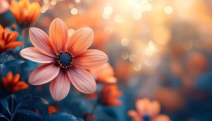 Beautiful Peach Flowers Aesthetic Wallpaper Desktop Backgrounds 4K