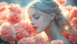 Dreamy Woman Surrounded by Peonies - Free Mobile Wallpaper