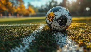 Soccer Ball on Field 4K Wallpaper For Desktop Backgrounds