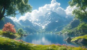 Scenic Mountain Lake View Desktop Background Wallpaper 4K Resolution