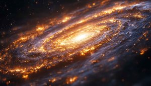 Golden Galaxy 4K Wallpaper - Cosmic Space Mobile Background