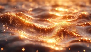 Golden Waves Abstract Art 4K Desktop Background Mobile Wallpaper