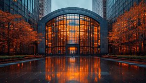 Autumn Cityscape Architecture Mobile Wallpaper, Urban Background, Orange Autumn Aesthetic
