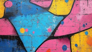 Bright Graffiti Wall Art Wallpaper Colorful Abstract Urban Background