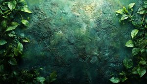 Green Stone Texture with Leaves 4K Mobile Background Wallpaper