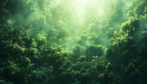 Lush Green Forest Fog Mobile Wallpaper, Nature Desktop Background