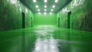 Green Mossy Hallway Aesthetic Mobile Wallpaper or Desktop Background Free