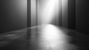 Monochrome Hallway Desktop Wallpaper, Abstract Concrete Background, Free Image