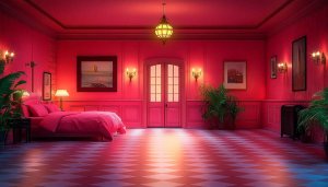 Aesthetic Pink Bedroom Interior Design Mobile and Desktop Wallpaper