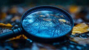 Magnifying Glass Autumn Leaves Mobile Background Free Phone Wallpaper
