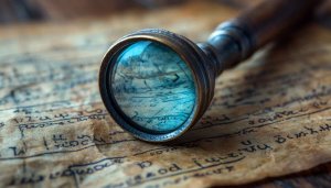 Antique Magnifying Glass on Parchment Free Desktop Background 4K
