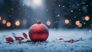 Free Christmas Ornament Snow Desktop Wallpaper, Festive Mobile Background
