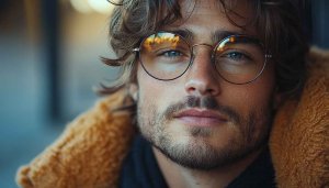 Handsome Man Portrait with Glasses Mobile Background Free Wallpaper