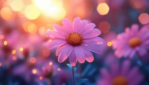 Pink Daisy Bokeh 4K Wallpaper: Spring Flowers Desktop Background