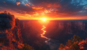 Fiery Sunset Canyon 4K Desktop Backgrounds and Mobile Wallpapers