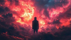 Fiery Sky Silhouette Aesthetic 4K Desktop Background Mobile Wallpaper