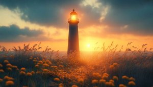 Coastal Lighthouse Sunset 4K Wallpaper for Desktop or Mobile