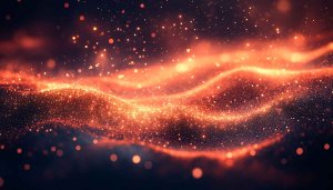 Abstract Orange Glitter Waves 4K Desktop Wallpaper, Galaxy Sparkle Background