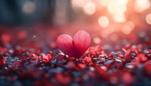 Heart Shape Petals Valentine's Day Mobile Wallpaper 4K Background