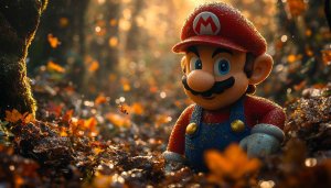 Mario Forest Wallpaper 4K: Super Mario Autumn Landscape Background