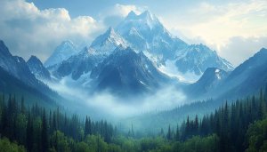 Majestic Snow Mountain Valley View Free 4K Desktop Wallpaper