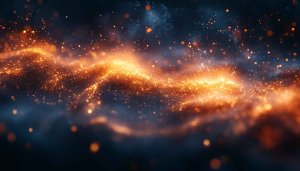 Golden Particle Wave Mobile Wallpaper Abstract Dark 4K Desktop Background