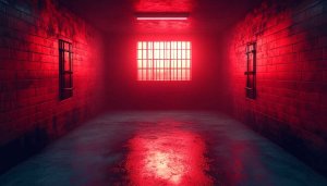 Red Room Jail Cell 4K Desktop Background Mobile Wallpaper