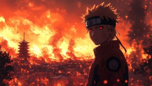 Naruto Wallpaper 4K Desktop Background Anime Fire Village Destruction