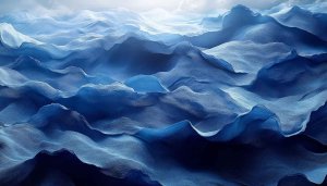 Abstract Blue Wave Wallpaper, Aesthetic Mobile Background, 4K Desktop Wallpaper