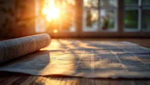 Morning Sunlight Newspaper on Table 4K Desktop Background Wallpaper