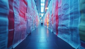 Abstract Newspaper Hallway 4K Desktop Wallpaper, Unique Paper Art