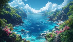 Tropical Turquoise Seascape Wallpaper for Desktop Background or Mobile Use