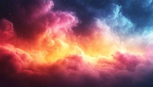 Celestial Clouds 4K Desktop Background, Colorful Galaxy Mobile Wallpaper