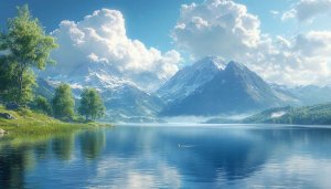 Serene Lake Mountain Landscape Wallpaper 4K Desktop Background