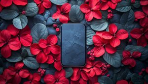 Red Flower Phone Wallpaper 4K, Floral Mobile Background