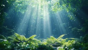 Sunlight Forest Ferns 4K Desktop Background | Free Mobile Wallpaper