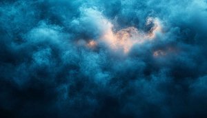 Abstract Dark Blue Smoke Wallpaper, 4K Phone Background