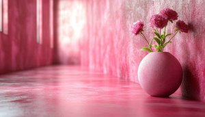 Pink Flower Vase Aesthetic Wallpaper for Desktop and Mobile