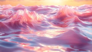 Pink Ocean Waves Aesthetic 4K Desktop Mobile Background Wallpaper Free