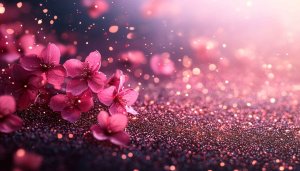 Pink Flower Glitter 4K Desktop Wallpaper Elegant Floral Background