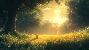 Rabbit in Sunny Meadow 4K Desktop Background Mobile Wallpaper