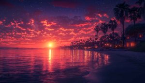 Stunning Beach Sunset 4K Wallpaper for Desktop and Mobile