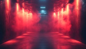 Red Lit Tunnel 4K Wallpaper, Sci-Fi Backgrounds Free