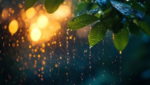 Rainy Day Green Leaves 4K Mobile Wallpaper Background Free