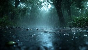 Rainy Forest 4K Desktop Background - Scenic Nature Mobile Wallpaper