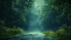 Rainy Forest Path Wallpaper 4K Desktop Background Free