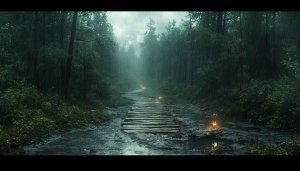 Rainy Forest Path 4K Desktop Wallpaper for Mobile Background