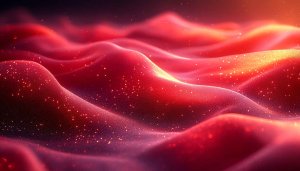Abstract Red Waves Glittering Particle Effect 4K Desktop Wallpaper